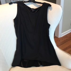 Silk charmeuse sleeveless high-low top